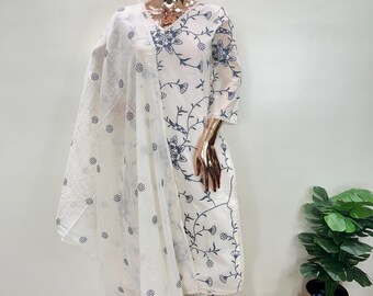 Embroidered Anarkali Kurta Set: Silk Blend Indian Wedding Wear