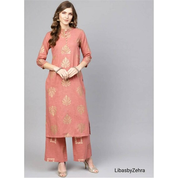 Kurta palazzo set indian dress for women printed kurti blue kurti set kurta dress palazzo dress block print dress ethinic casual wear