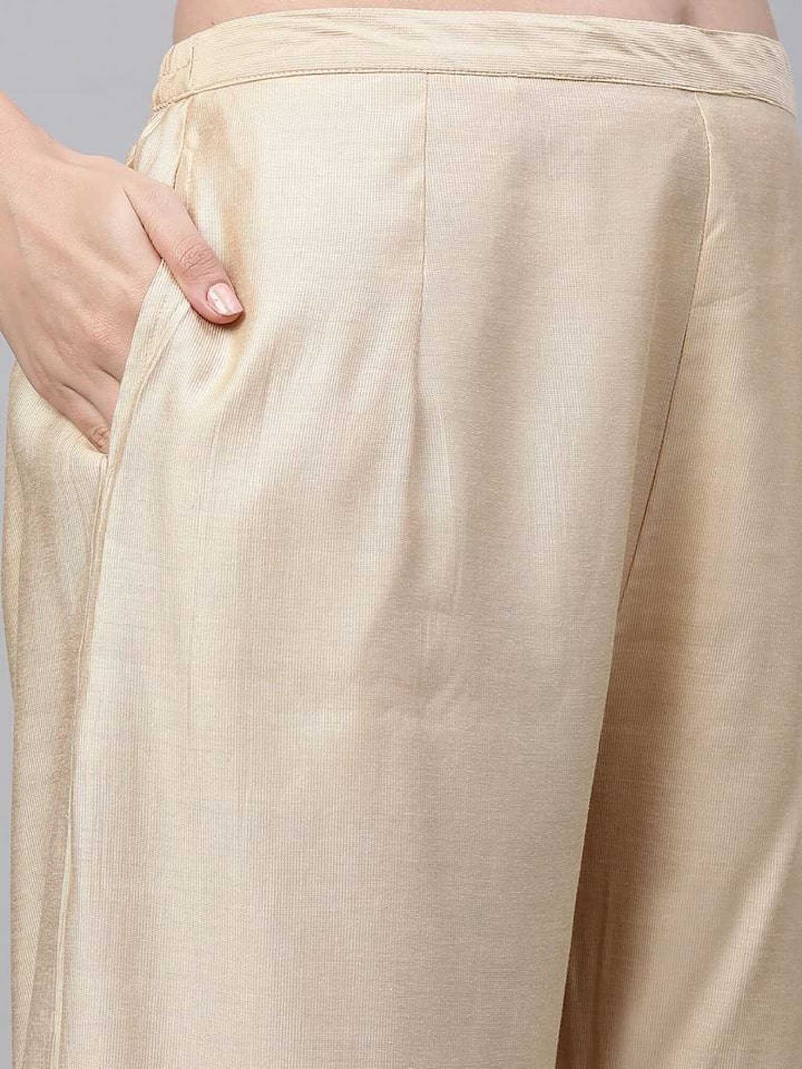 Beige Embroidered Regular Kurta With Palazzos & With Dupatta - Etsy