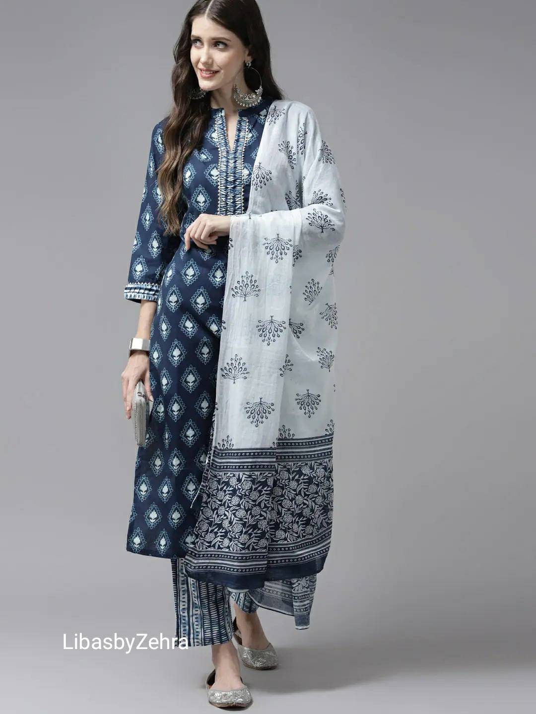 Outer Space gray cotton latest daily wear suit design with kota doria  dupatta | Kiran's Boutique