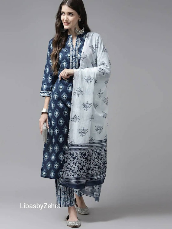 Regular Printed Ladies Cotton Kurtis With Palazzo at Rs 625/piece in Jaipur