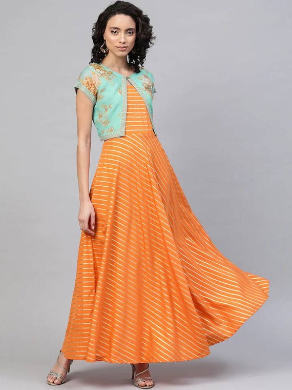 Grey Jacket Style Anarkali Gown | Dress indian style, Simple gowns, Indian  gowns dresses