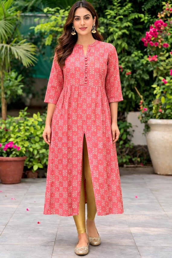 a line anarkali dress Red line anarkali M main image 1