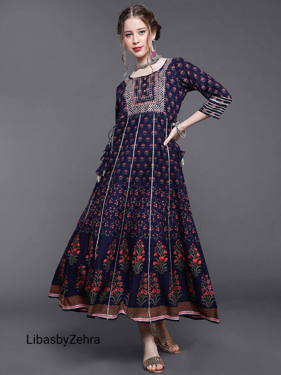 Cotton Anarkali Kurtas - Buy Cotton Anarkali Kurtas online in India