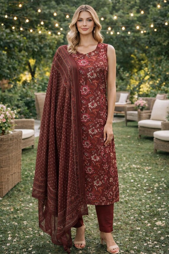 Sleevless Cotton Kurta Set | Summer Dresses for Women| Indian Dress for Women| Festival Outfit for Women
