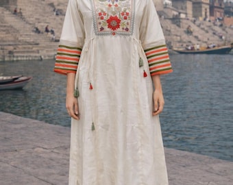 Embroidered Silk Kurta Pant Set: Indian Festive Wear | wedding guest dresses | Casual outing suit set