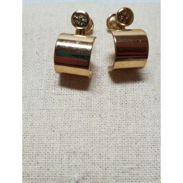 Vintage H-A Vendome Gold Tone Clip on Earrings Screw Back Earrings