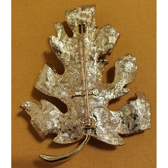 Vintage Sarah Coventry Maple leaf Brooch silver a… - image 3