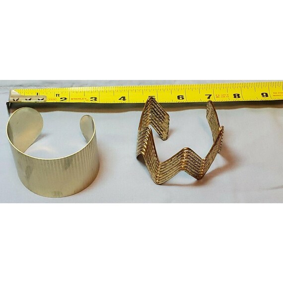 2 Gold-tone Cuff Bracelets - image 3