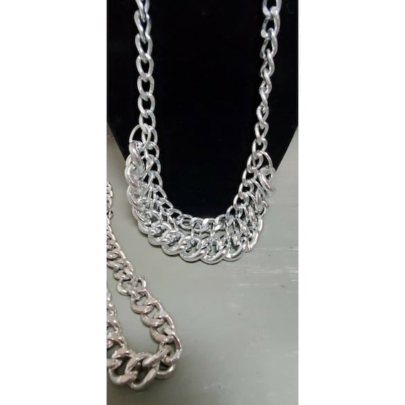 2 SilverTone Chunky SilverTone Chain Necklaces View 3