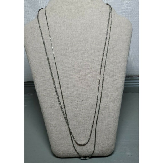 SilverTone Chain 2 Necklaces Made In Japan