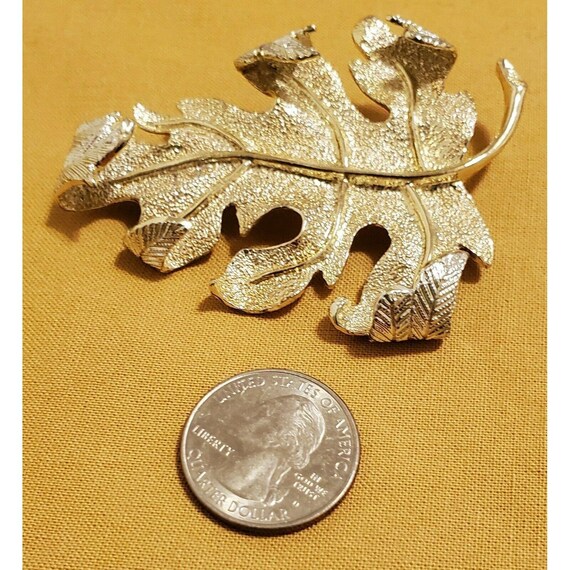 Vintage Sarah Coventry Maple leaf Brooch silver a… - image 4
