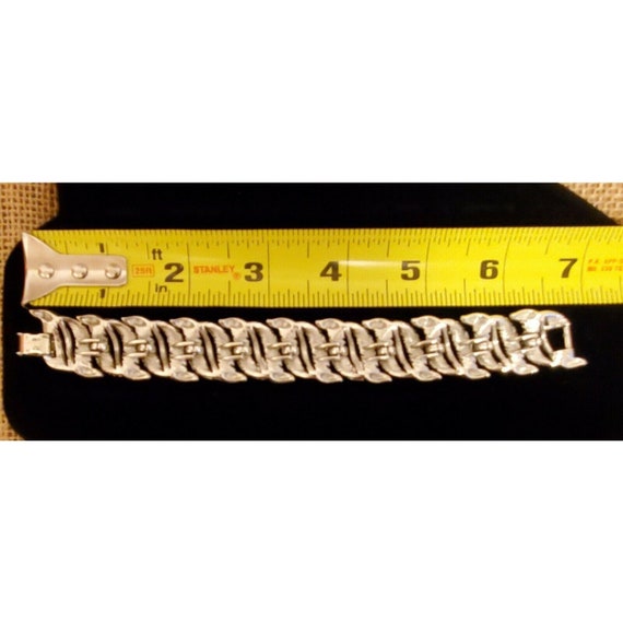 Vintage Lisner 50'S Articulated Link Line Silver … - image 5