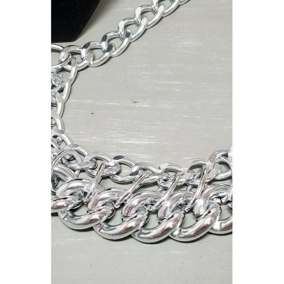 2 SilverTone Chunky SilverTone Chain Necklaces View 4