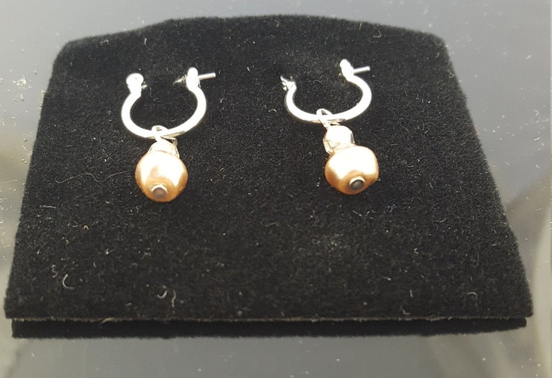 Vintage Avon crystal metal bead dangle Pierced Earrings Gift Jewelry-E5