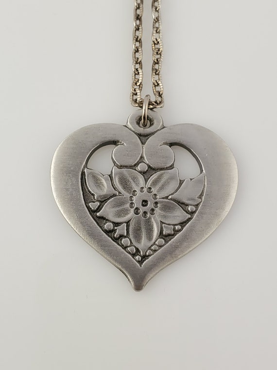 Vintage Rune Tennesmed Sweden Green Glass & Pewter Pendant