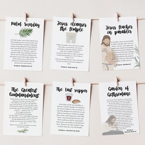 Carte conto alla rovescia di Pasqua LDS, carte storia di Pasqua, carte storia di Pasqua stampabili, conto alla rovescia di Pasqua LDS, Pasqua della Primaria, download immediato