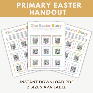 Folleto de Pascua de los Santos de los Últimos Días para la Primaria, Folleto con código QR de cuenta regresiva de videos de Pascua de los Santos de los Últimos Días, Folleto de Pascua de la Primaria, Descarga instantánea en PDF