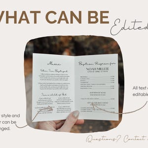 Modèle Canva programme de baptême SDJ, programme de baptême, génial avant d'avoir 8 ans, programme de baptême SDJ pour enfants, baptême neutre, modèle Canva BPR01 image 3