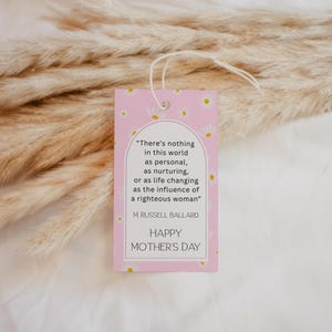 Etiqueta de regalo para el Día de la Madre SUD, folleto para el Día de la Madre SUD, tarjeta de ministración para el Día de la Madre, cita para el Día de la Madre, cita para el Día de la Madre SUD