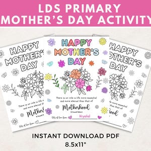 Actividad del Día de la Madre de la Primaria SUD, Hoja de trabajo del Día de la Madre de la Primaria, Actividad del Día de la Madre, Frase del Día de la Madre, Tarjeta del Día de la Madre para Niños, SUD