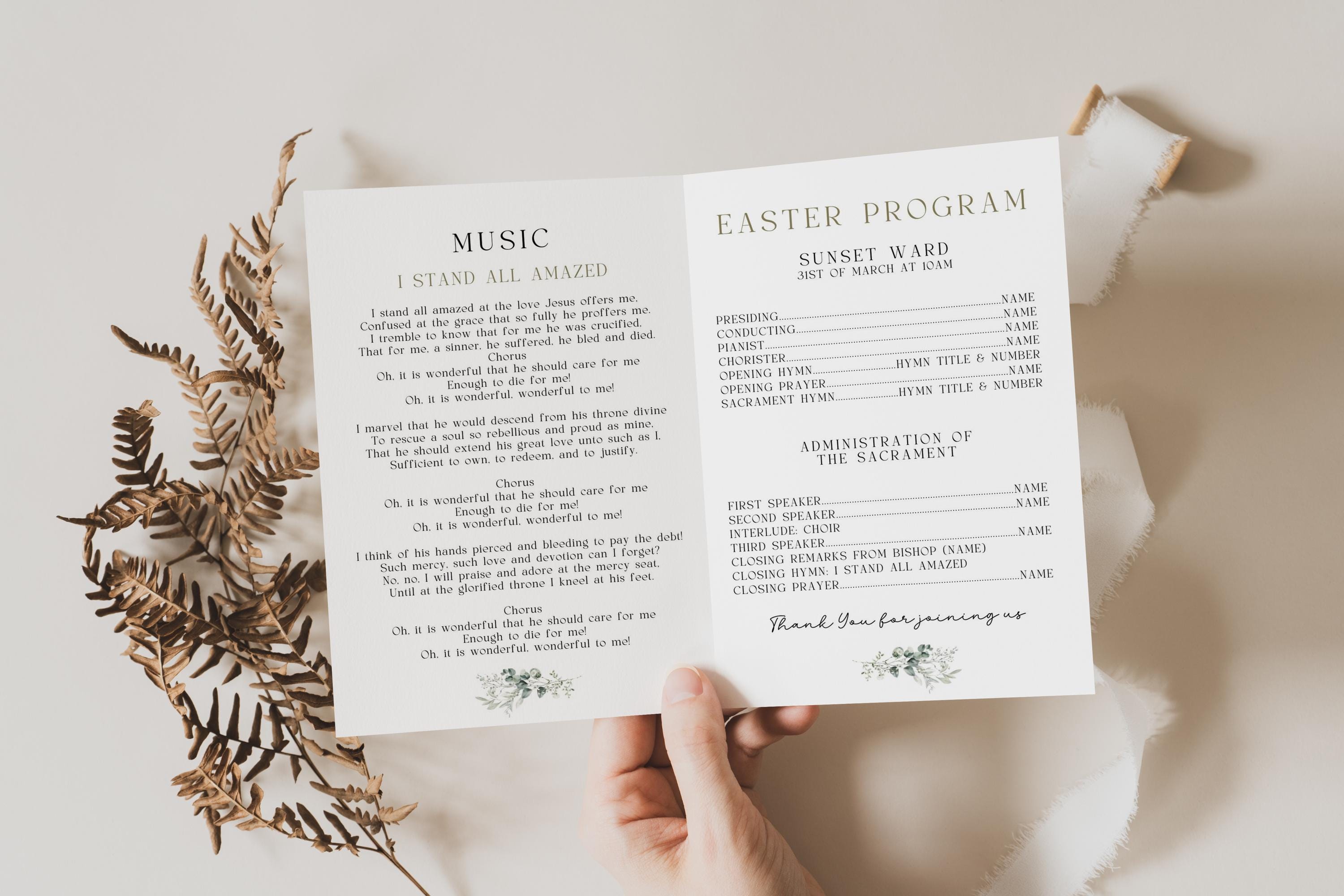 Image 3 for Sacrament Meeting Program Template