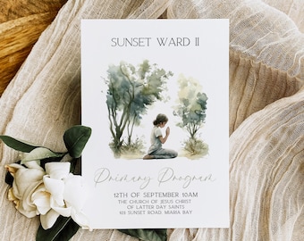 Invitación al programa de la Primaria SUD, Canva, Invitación a la presentación de la Primaria, Plantilla del programa de la Primaria, Ven, sígueme