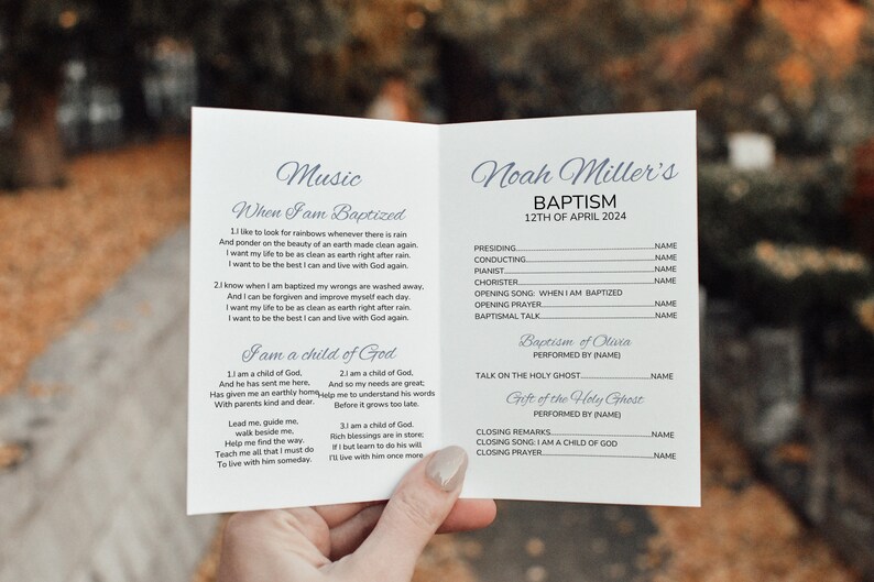 LDS Baptism Program Boy, Baptism Program for Boy, Great to Be 8, Blue ...