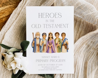 LDS Primary Program Invitation, Canva, Primary Presentation Invitation, Primary Program Template, Come Follow Me, Old Testament, 2026