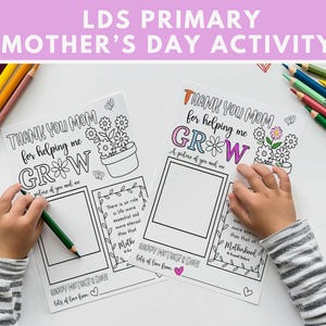 Actividad del Día de la Madre de la Primaria SUD, Hoja de trabajo del Día de la Madre de la Primaria, Actividad del Día de la Madre, Frase del Día de la Madre, Tarjeta del Día de la Madre para Niños, SUD