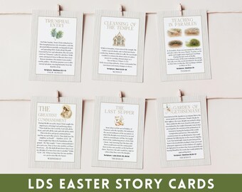 LDS Easter Countdown Cards, Holy Week Story, 5x7", Digital Download