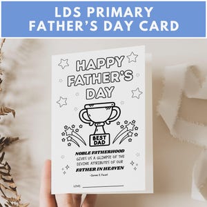 Tarjeta del Día del Padre de la Primaria SUD, Hoja de trabajo del Día del Padre de la Primaria, Actividad del Día del Padre, Frase del Día del Padre, Tarjeta para colorear del Día del Padre SUD, PDF
