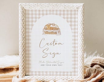 Bun in the Oven Baby Shower Welcome Sign,  Canva Template, Fall Baby Shower Welcome, Baby Shower Decorations