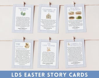 LDS Easter Countdown Cards, Easter Story Cards, Easter Story Cards Printable, LDS Easter Countdown, Primary Easter, Instant Download