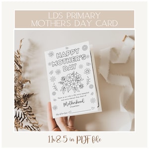 Tarjeta del Día de la Madre de la Primaria SUD, Hoja de trabajo del Día de la Madre de la Primaria, Actividad del Día de la Madre, Frase del Día de la Madre, Tarjeta para colorear del Día de la Madre SUD, PDF