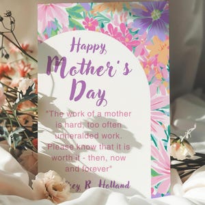 Tarjeta con cita del Día de la Madre SUD, folleto del Día de la Madre SUD, tarjeta de ministración del Día de la Madre, cita del Día de la Madre, cita del Día de la Madre SUD