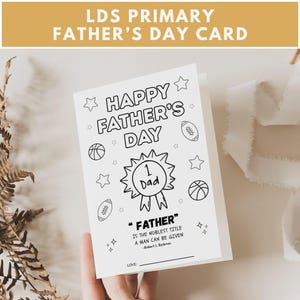 Tarjeta del Día del Padre de la Primaria SUD, Hoja de trabajo del Día del Padre de la Primaria, Actividad del Día del Padre, Frase del Día del Padre, Tarjeta para colorear del Día del Padre SUD, PDF