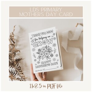 Tarjeta del Día de la Madre de la Primaria SUD, Hoja de trabajo del Día de la Madre de la Primaria, Actividad del Día de la Madre, Frase del Día de la Madre, Tarjeta para colorear del Día de la Madre SUD, PDF