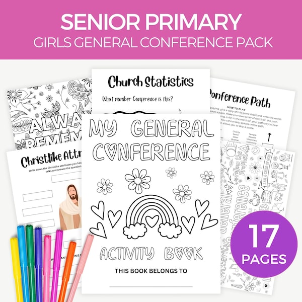 General Conference Packet for Kids 2024, Senior Primary General Conference, Girls Conference Activity, LDS Primary Conference Pack, PDF