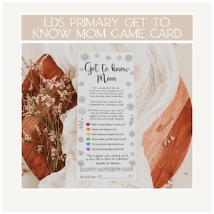 Día de la Madre de la Primaria SUD, Etiqueta de regalo para el Día de la Madre SUD, Actividad para el Día de la Madre de la Primaria SUD, Juego para el Día de la Madre, Tarjeta de juego de dulces, Regalo para mamá