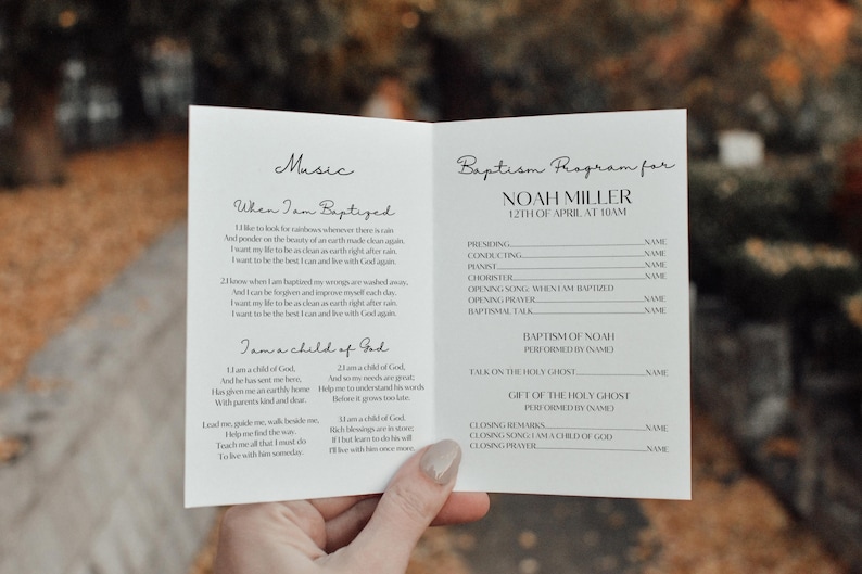 Modèle Canva programme de baptême SDJ, programme de baptême, génial avant d'avoir 8 ans, programme de baptême SDJ pour enfants, baptême neutre, modèle Canva BPR01 image 6