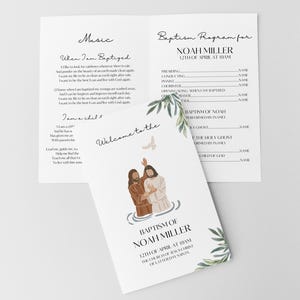 Modèle Canva programme de baptême SDJ, programme de baptême, génial avant d'avoir 8 ans, programme de baptême SDJ pour enfants, baptême neutre, modèle Canva BPR01 image 5