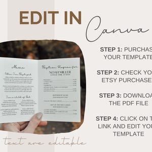 Modèle Canva programme de baptême SDJ, programme de baptême, génial avant d'avoir 8 ans, programme de baptême SDJ pour enfants, baptême neutre, modèle Canva BPR01 image 2