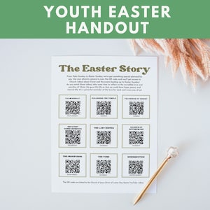 Folleto de Pascua para jóvenes SUD, Folleto con código QR de cuenta regresiva de videos de Pascua SUD, Folleto para jóvenes, Mujeres Jóvenes, Folleto de la Primaria, Descarga instantánea en PDF