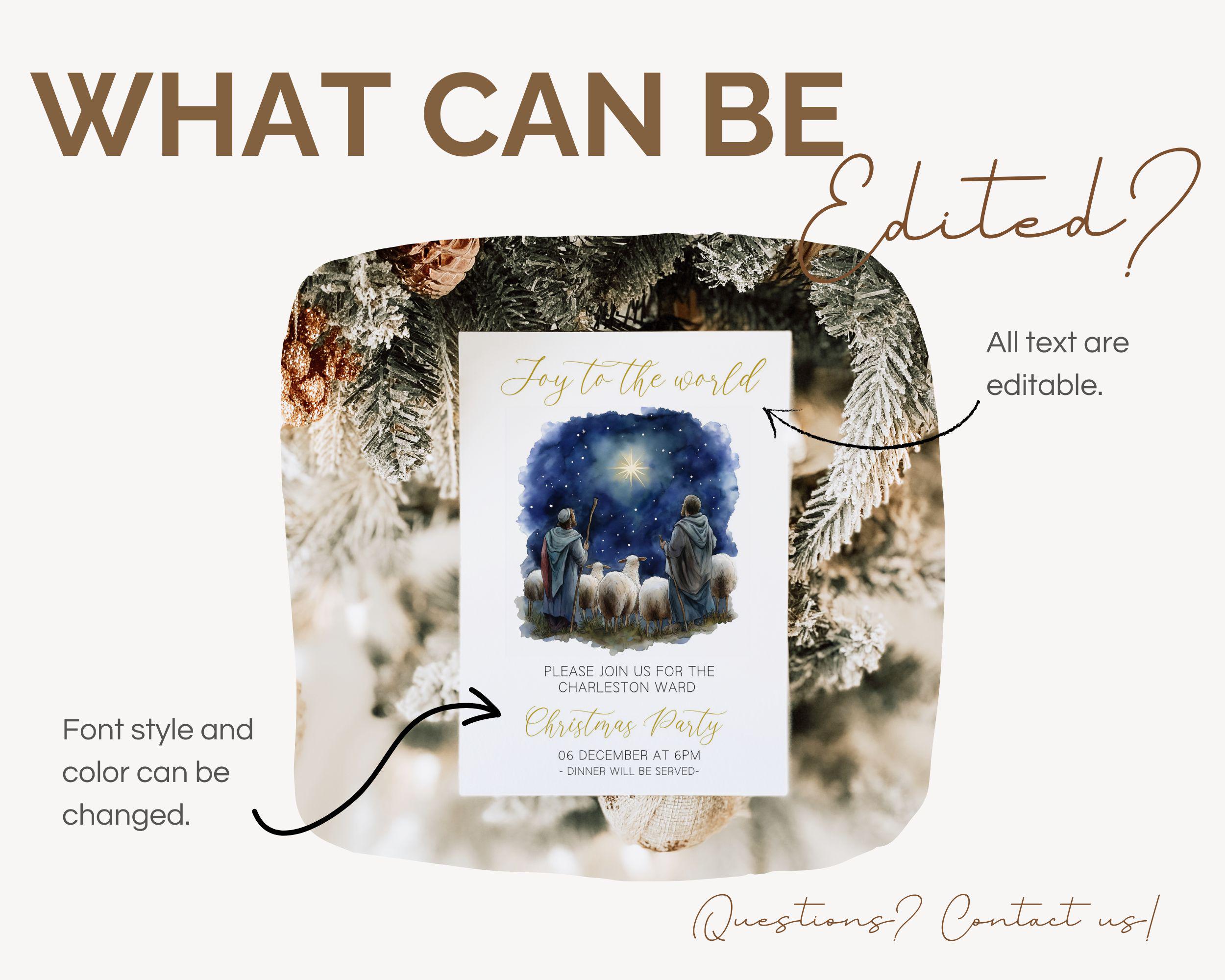 LDS Christmas Ward Party Invitation, Christmas Party Template, LDS ...