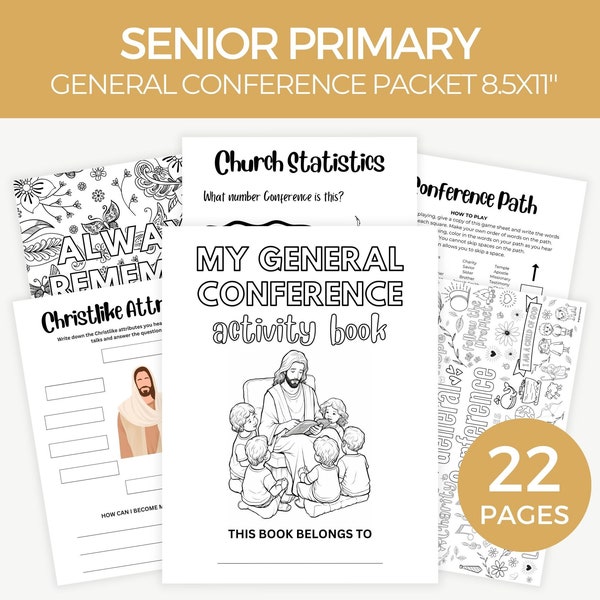 General Conference Packet for Kids 2024, Senior Primary General Conference, Kids Conference Activity, LDS Primary Conference Pack, PDF