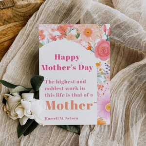 Tarjeta con cita del Día de la Madre SUD, Tarjeta del Día de la Madre SUD, Tarjeta de ministración del Día de la Madre, Cita del Día de la Madre, Cita del Día de la Madre SUD