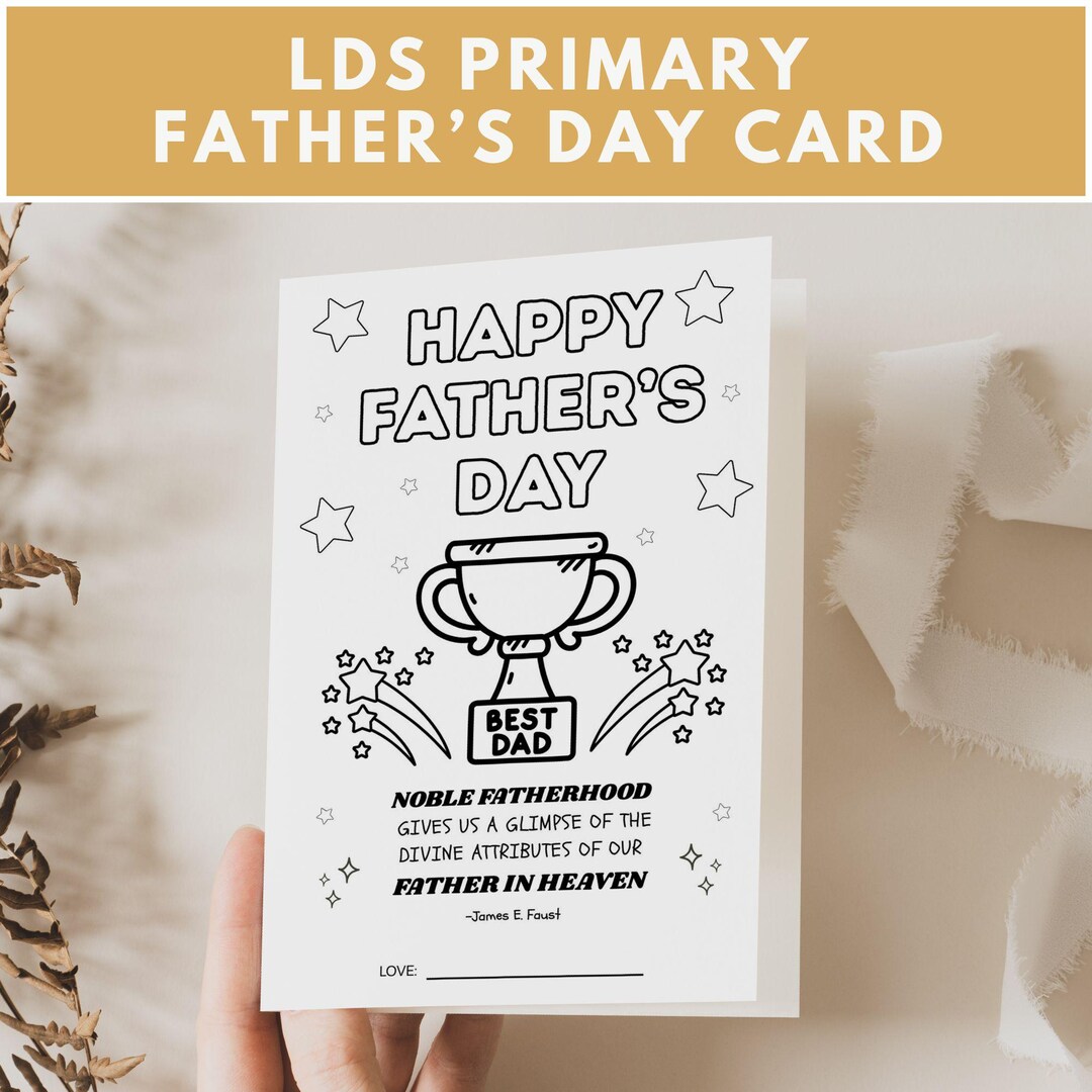 LDS Primary Fathers Day Card, Primary Father's Day Worksheet, Father's ...