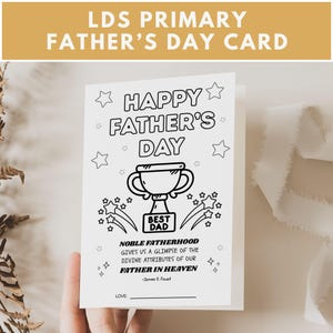 Tarjeta del Día del Padre de la Primaria SUD, Hoja de trabajo del Día del Padre de la Primaria, Actividad del Día del Padre, Frase del Día del Padre, Tarjeta para colorear del Día del Padre SUD, PDF