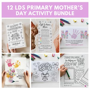 Paquete de actividades para el Día de la Madre de la Primaria SUD, Tarjeta para el Día de la Madre de la Primaria, Actividad para el Día de la Madre, Dibujos para colorear para el Día de la Madre SUD, Imprimible para el Día de la Madre